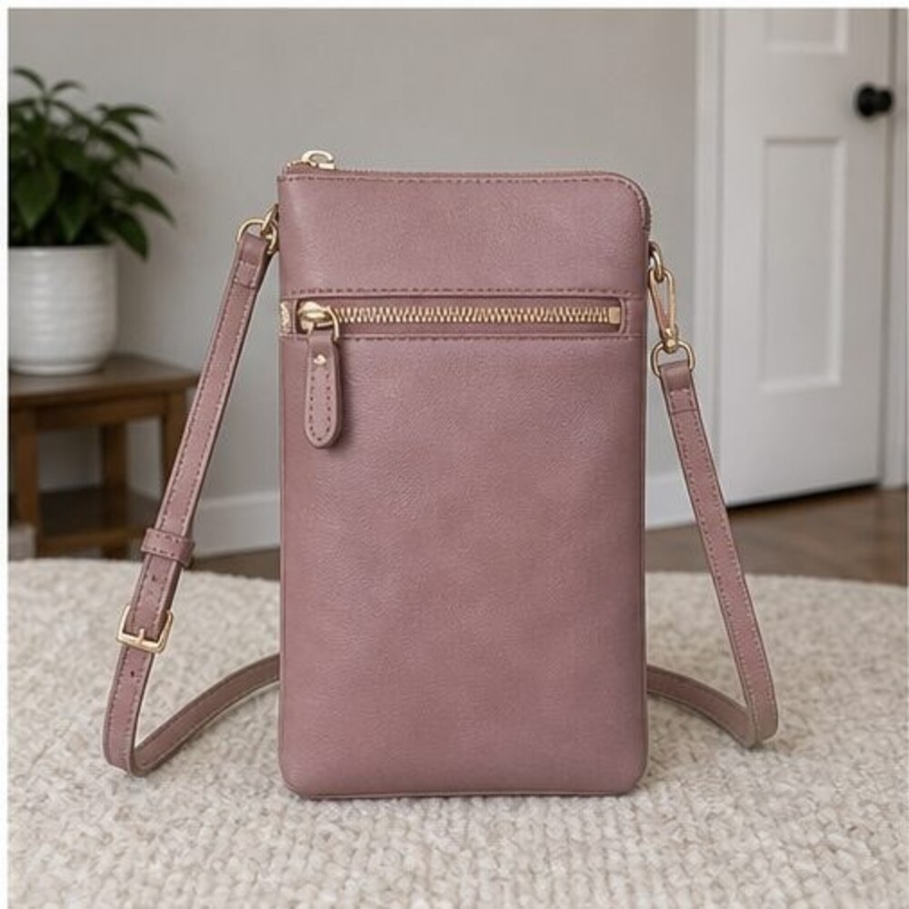 Camel Suede Crossbody Bag